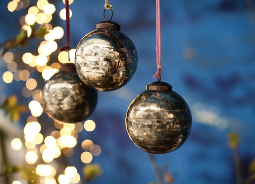 three baubles hanging down