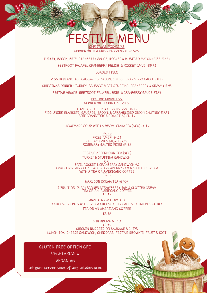 Marldon Christmas Tree Farm Lunch Menu